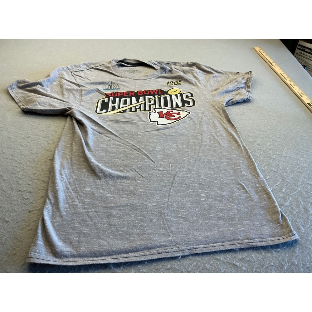 Fanatics Kansas City Chiefs Super Bowl LIV Champions T-Shirt Medium Grey Heather